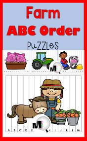 Abc Order Puzzles Farm Theme In 2020 Abc Order Farm Theme Abc