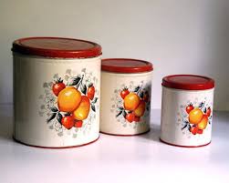 vintage metal canister set, decoware