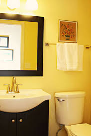 Bathroom Small Yellow Bathroom Decorating Ideas With White Sink Yellow Bathroom Decor Yellow Bathrooms Black Bathroom Decor