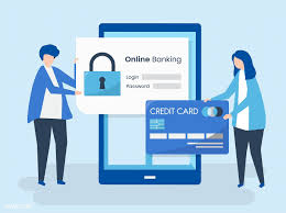 Open your free bank account online now—all it takes is 8 minutes. Download Premium Vector Of People Characters And Online Banking Security Online Banking Banking Credit Card Online