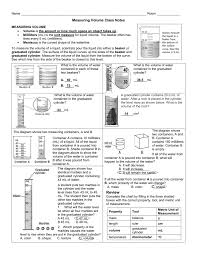 Name Room ______ Measuring Volume Class Notes Measuring