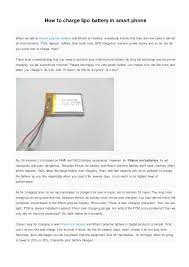 Over time, all mobile phones require to be charged more and more often. How To Charge Lipo Battery In Smart Phones Doc