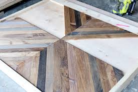 Head and footboard from doors. How To Build A Diy Reclaimed Wood Chevron West Elm Alexa Bed