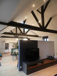 Transformation D Un Immeuble En Appartement Triplex Salon Perspective Sur Sejour Amenager Grenier En Chambre Appartement Au Grenier Style Design Interieur