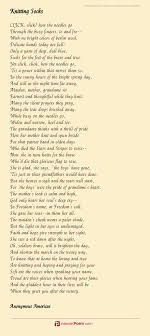 All her life she spun and knitted. Knitting Socks Poem By Anonymous Americas