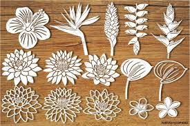 Tropical Flowers Svg Files By Fantasticopiero Flower Svg Flower Printable Tropical Flowers