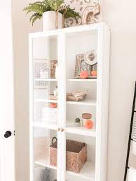 Free delivery in your home takes about 3 weeks. Bathroom Curio Cabinet Shelf Styling Tips Hailey S Hacienda