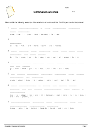 Click on the title to read the details about a worksheet or to download the pdf. Commas In A Series Sentence Scramble Worksheet Quickworksheets