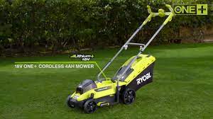 A, the 2x 18v 4ah batteries when fully charged can cover 600 metres squared. 18v One Lawnmower Rlm18x33h40 Ryobi Youtube