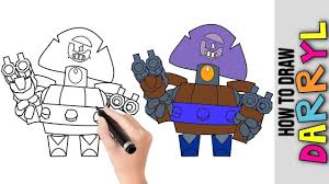 How To Draw Darryl From Brawl Stars Cute Easy Drawings Tutorial For Be Cute Easy Drawings Drawing Tutorial Easy Easy Drawings