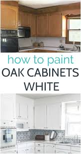 Painting Oak Cabinets White An Amazing Transformation Lovely Etc In 2020 Painting Oak Cabinets Spray Paint Kitchen Cabinets Kitchen Cabinet Remodel