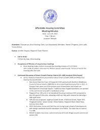 Affordable Housing Committee Meeting Minutes