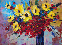It S Kinda On The Explosive Side But I Love The Colors Oil Pastel Art Flower Art Floral Art