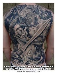 Demons Vs Angels Tattoos Angel Vs Demon Tattoo On Back Demon Tattoo Evil Tattoo Angel Tattoo