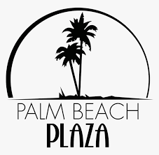 Tropical landscape, palm tree on ocean beach, yucca flowers, mountains and clouds. Palm Beach Plaza Palm Tree Beach Clipart Black And White Hd Png Download Kindpng