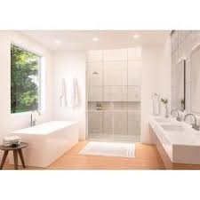 Holcam Distinctive Elite 57 In W X 71 375 In H Semi Frameless Hinged Shower Door And Inline Panel In Chrome Desd180 Sil Clr 5771 Hs Frameless Sliding Shower Doors Shower Doors