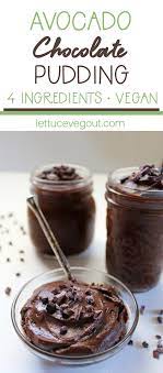 Vegan Avocado Chocolate Pudding Healthy Dessert Avocado Chocolate Pudding Avocado Recipes Dessert Avocado Dessert