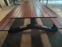 Outdoor Modern Industrial Style Ipe Picnic Table The Industrial Farmhouse Picnic Table Outdoor Picnic Tables Modern Outdoor Table