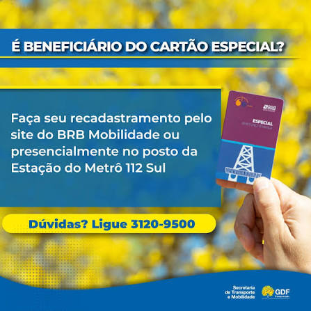 Atenção! Beneficiários do Passe Livre Especial devem fazer recadastramento - Secretaria de Estado de Governo do Distrito Federal - Secretaria de Estado de Governo do Distrito Federal