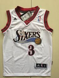 100% authentic allen iverson vintage champion sixers jersey size 44 m l mens. Youth 76ers Allen Iverson Jersey White