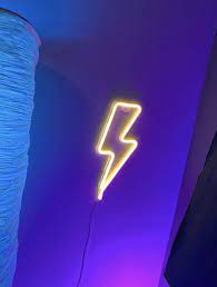 Neon Lightning Bolt Purple Lightning Wall Collage Harry Potter Room Decor