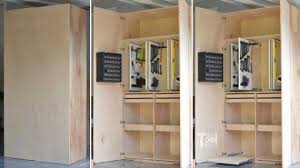 Learn how to build simple, cheap garage storage shelves that use the wasted space above your garage door! Garage Hand Tool Storage Cabinet Plans Her Tool Belt