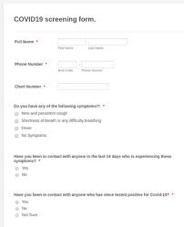 Coronavirus Screening Form Template Jotform