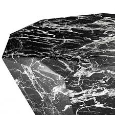 27.6dia x 13.8h (700mmdia x 350mmh). Diamon Black Faux Marble Coffee Table By Eichholtz