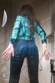 Gf in black panty owned from behind. Wetlook By Seductive Girl In Soaking Wet Skinny Jeans And Pantyhose Wetfoto Com