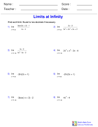 Free calculus booklet with a list of. Calculus Worksheets Limits And Continuity Worksheets