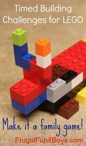 Game With Lego Bricks Timed Building Frugal Fun For Boys And Girls Lego Activities Lego Challenge Lego Therapy