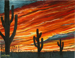 All sorts of desert creatures feed on the fruit of the saguaro, and if any seeds survive, a new saguaro may be. Cactus In New Mexico Malerei Von Paul Santander Artmajeur