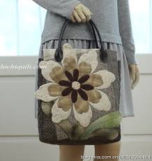 taske med blomst แพเท ร นกระเป า กระเป า diy กระเป าผ า