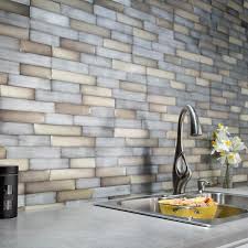 Choosing the right kitchen backsplash. Aspect Distressed Peel And Stick 23 6 In X 5 9 In Metal Backsplash In Gilded Silver A60 10 The Home Depot
