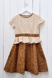 Friska Peplum Sogan Batik Dress Pakaian Gadis Balita Perempuan Pakaian Anak