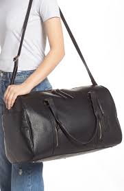 Sole Society Garyn Faux Leather Duffle Bag In Black Lyst