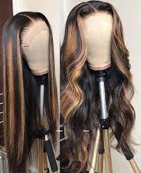 5x5 Lace Closure Wig Blonde Piano Highlights Ombre Etsy Hair Styles Wig Hairstyles Natural Hair Styles