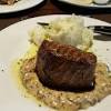 Steak and blue cheese sauce is always a popular meal. 1