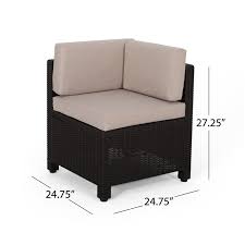 Get 5% in rewards with club o! Noble House Waverly 6 Piece Outdoor Faux Wicker Sectional Sofa Set In Beige 309602