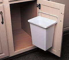 white door mounted waste bin trash can garbage kitchen cabinet door wastebasket trash can waste basket trash can cabinet