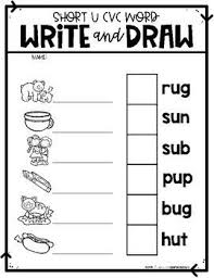 Cvc Word Write And Draw By Education And Inspiration Cvc Words Words Writing