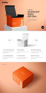Chipboard Gloss Gift Box Mockup Set Box Mockup Creative Market Box Design