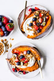 Sweet potato bowl ideas : Breakfast Sweet Potatoes With Granola Nourish Every Day