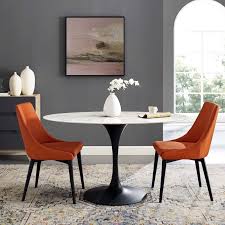 Modway Lippa 54 Oval Artificial Marble Dining Table In 2020 Oval Table Dining Marble Dining Dining Table