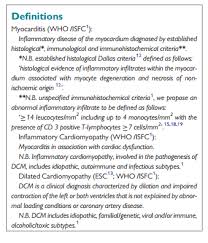 Myocarditis is an inflammatory disease of the myocardium, which is caused by different factors, such as infectious, immune, chemical, physical, and allergic ones. Causes And Pathophysiology Of Myocarditis Help From The European Society Of Cardiology Tom Wade Md