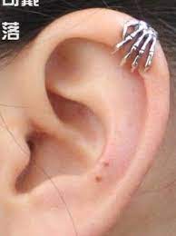 2012 New Hot Silver Skeleton Hand Skull Cartilage Earrings Wrap Clip Ear Cuff Ear Jewelry Ear Cuff Earings Piercings