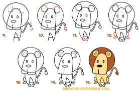Notice how the skin gets wrinkled over the muscle pulling the whiskers back. Easy Lion Cartoon Drawing Novocom Top