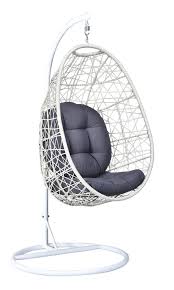 White Wicker Egg Hanging Swing Chair Salincak