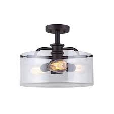 Canarm Angelo 3 Light Oil Rubbed Bronze Semi Flush Mount Light Isf469b03orb Hd The Home Depot In 2020 Semi Flush Mount Lighting Semi Flush Lighting Flush Light Fixture