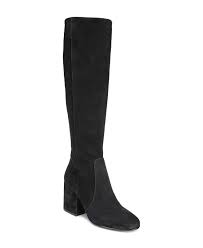 Sam Edelman Women S Thora Suede Tall Block Heel Boots In Black Lyst
